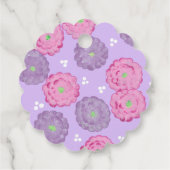 Happy Birthday Pink und Purple Blumen Geschenktast Geschenkanhänger (Rückseite)