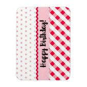 Happy Birthday Pink und White Polka Dot Geschenk Magnet (Vertikal)
