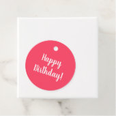 Happy Birthday Pink White Typografy Gift Geschenkanhänger (Beispiel)