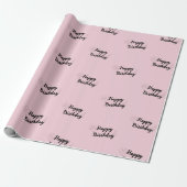 Happy Birthday Pink Wrapping Paper Geschenkpapier (Ungerollt)