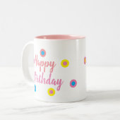 Happy Birthday Pink Zweifarbige Tasse (Vorderseite Links)