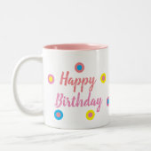 Happy Birthday Pink Zweifarbige Tasse (Links)