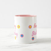 Happy Birthday Pink Zweifarbige Tasse (Mittel)