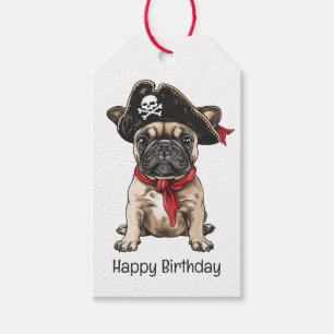 Happy Birthday Pirate French Bulldog Geschenkanhänger