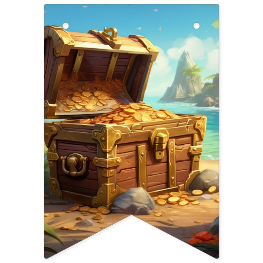 Happy Birthday Pirate Paradise Wimpelkette (Erste Fahne)