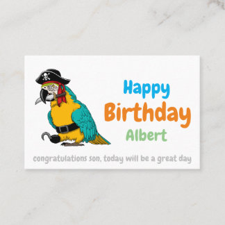 Happy Birthday pirate parrot Visitenkarte