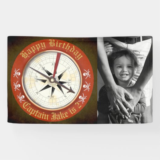 Happy Birthday Pirate Party Foto Banner (Horizontal)