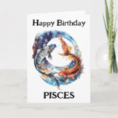 Happy Birthday Pisces Zodiac Karte (Vorderseite)