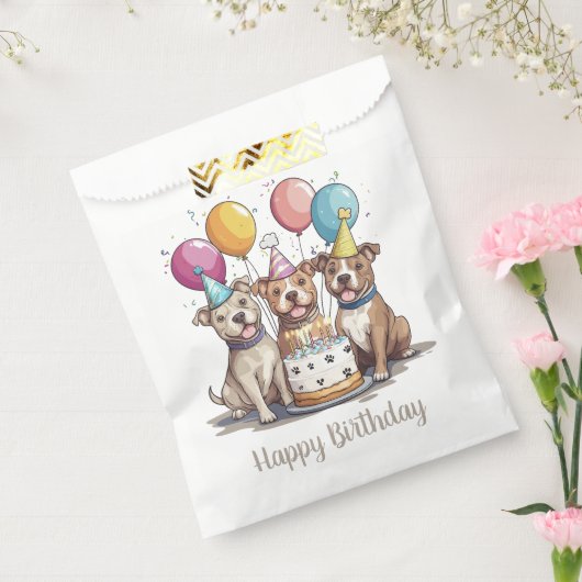 Happy Birthday Pit Bull Hunde Geschenktütchen (Versiegelt)