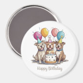 Happy Birthday Pit Bull Hunde Magnet (Vorderseite/Rückseite)