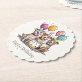 Happy Birthday Pit Bull Hunde Untersetzer (angewinkelt)