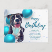 Happy Birthday Pit Bull Postcard Postkarte (Vorderseite)