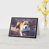 Happy Birthday Pitbull Dog Card Karte (Gelbe Blume)