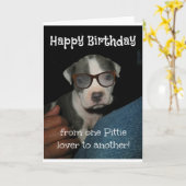 Happy Birthday Pittie Karte (Gelbe Blume)