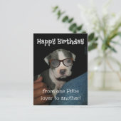 Happy Birthday Pittie Postkarte (Stehend Vorderseite)
