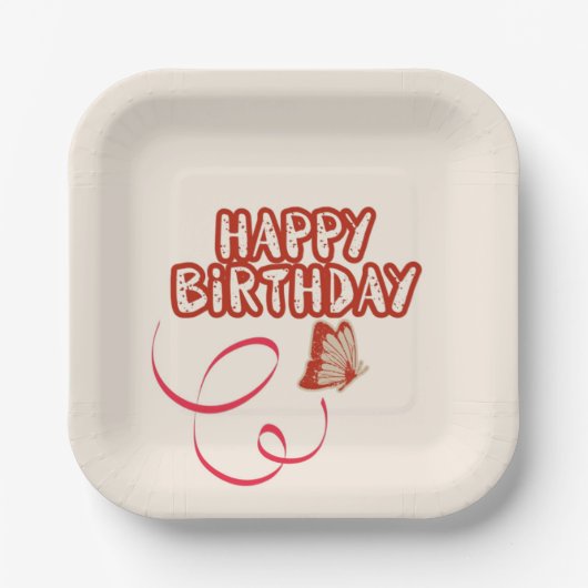 Happy Birthday Plate Pappteller (Vorderseite)