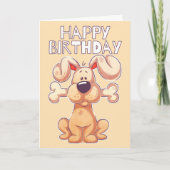 Happy Birthday Playful Puppy Dog Karte (Vorderseite)
