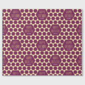 Happy Birthday Plum Star Pattern Personalisiert Geschenkpapier (Flach)