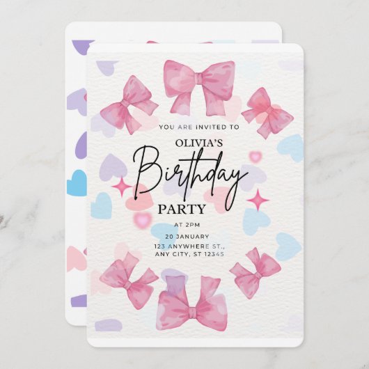 Happy Birthday pnik  Einladung (Vorne/Hinten)