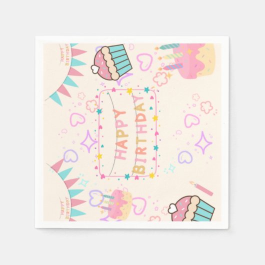 Happy Birthday pnik Serviette (Vorderseite)