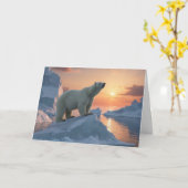 Happy Birthday Polar Bear Karte (Gelbe Blume)