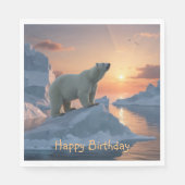 Happy Birthday Polar Bear Serviette (Vorderseite)