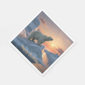 Happy Birthday Polar Bear Serviette (Ecke)