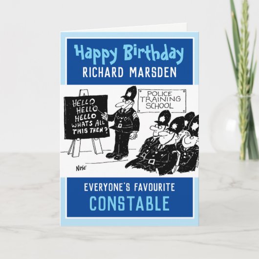 Happy Birthday Police Constable Card Karte (Vorderseite)