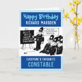 Happy Birthday Police Constable Card Karte (Gelbe Blume)