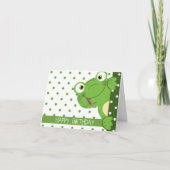 Happy Birthday Polka Dot and Frog Design Karte (Vorderseite)