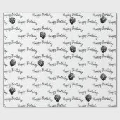 Happy Birthday Polka Dot Balloons Geschenkpapier (Flach)