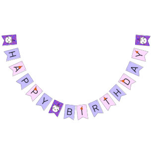 Happy Birthday Polka Dot Cat Wimpelkette