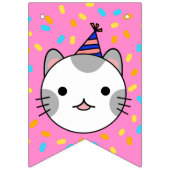 Happy Birthday Polka Dot Cat Wimpelkette (Erste Fahne)