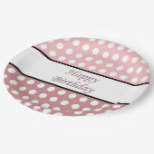 Happy Birthday Polka Dot Pappteller (Schrägansicht)