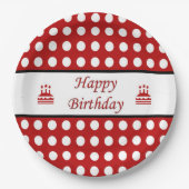 Happy Birthday Polka Dot Pappteller (Vorderseite)