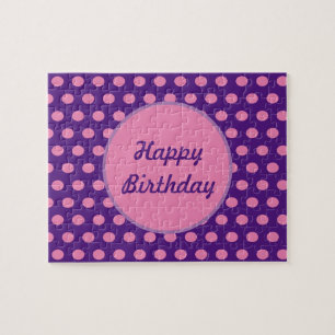 Happy Birthday Polka Dot Puzzle (Lila)