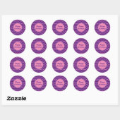 Happy Birthday Polka Dot Round Stickers (Lila) (Blatt)