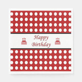 Happy Birthday Polka Dot Serviette