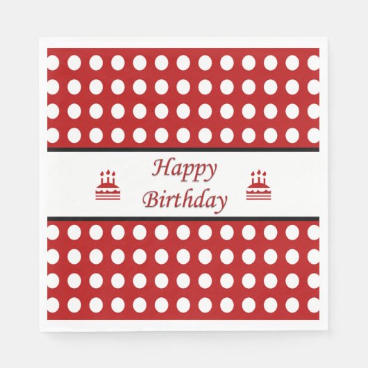 Happy Birthday Polka Dot Serviette (Vorderseite)
