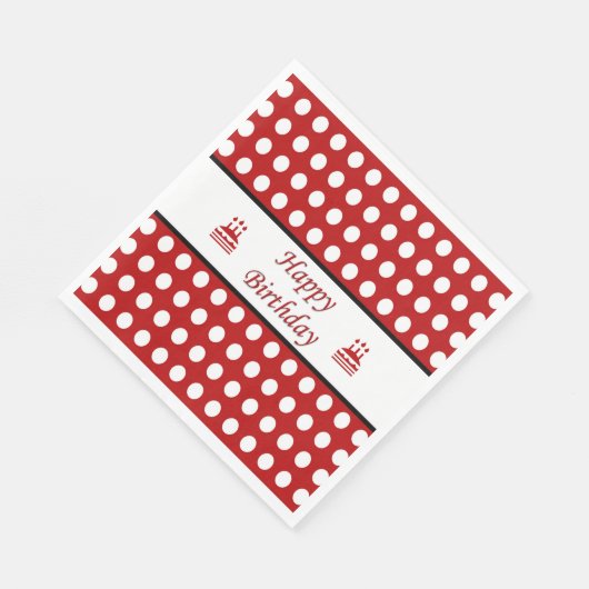 Happy Birthday Polka Dot Serviette (Ecke)