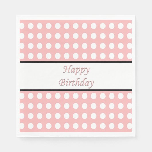 Happy Birthday Polka Dot Serviette (Vorderseite)
