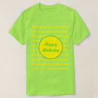 Happy Birthday Polka Dot T - Shirt (Neon Green)