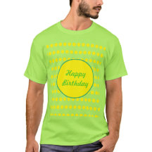 Happy Birthday Polka Dot T - Shirt (Neon Green)