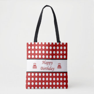 Happy Birthday Polka Dot Tasche