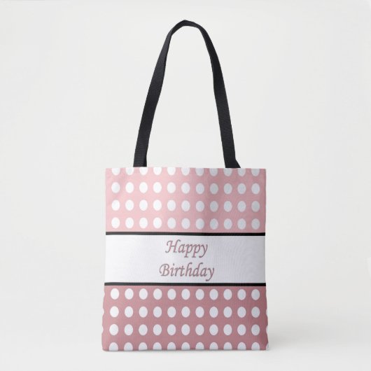 Happy Birthday Polka Dot Tasche (Vorderseite)