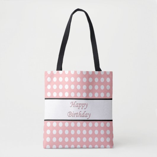 Happy Birthday Polka Dot Tasche (Vorderseite)