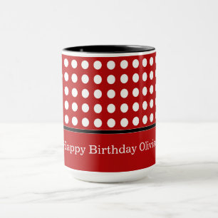 Happy Birthday Polka Dot Tasse