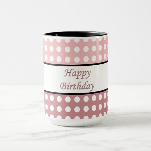 Happy Birthday Polka Dot Tasse (Zentrum)