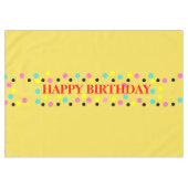 Happy Birthday Polka Dots Party Tischdecke (Vorderseite (Horizontal))