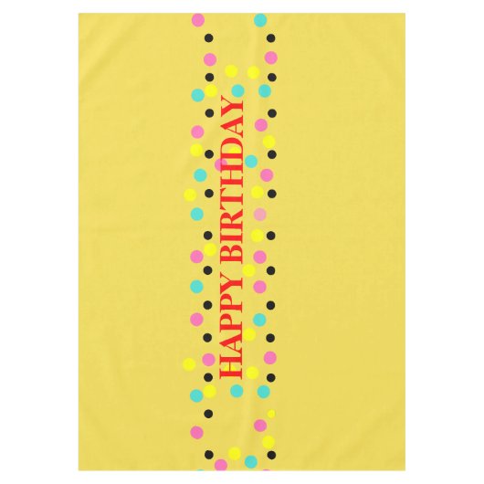 Happy Birthday Polka Dots Party Tischdecke (Vorderseite)